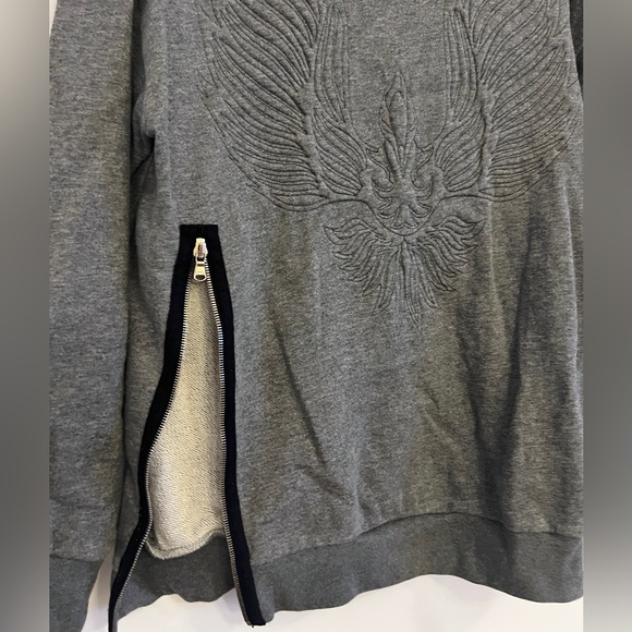 3.1 Phillip Lim Quilted Phoenix Oversized Sweatshirt gray size XS with side zip - Picture 7 of 8